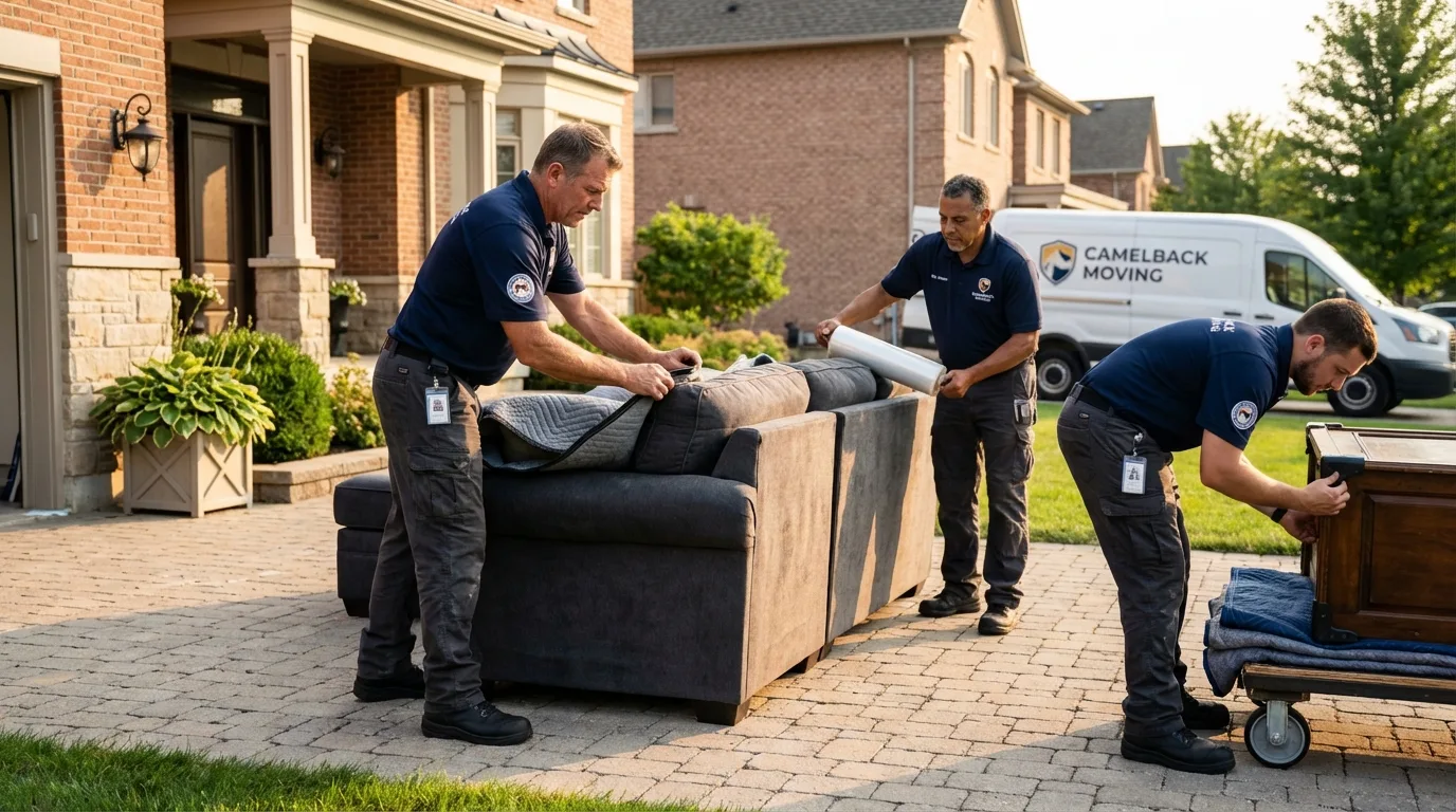 Large estate moving crew wrapping furniture in Cadiz, KY